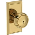 thumbnail image 1 of Baldwin ENBREHFR003 Bremerton Single Cylinder Keyed Entry Door Knob Set - Brass, 1 of 7