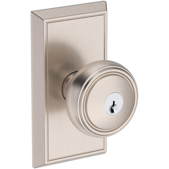 Baldwin ENBREHFR150 Bremerton Single Cylinder Keyed Entry Door Knob Set - Nickel