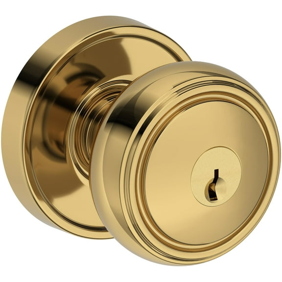 Baldwin En.Bre.Rrr Bremerton Single Cylinder Keyed Entry Door Knob Set - Brass