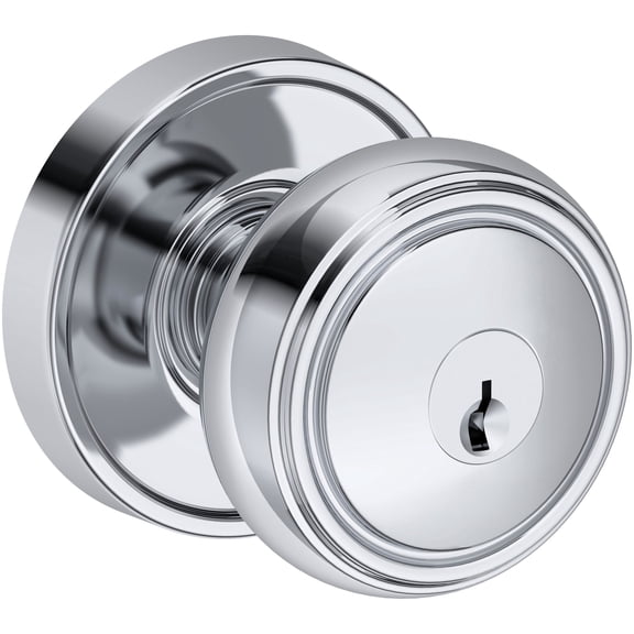 Baldwin ENBRERRR260 Bremerton Single Cylinder Keyed Entry Door Knob Set - Chrome