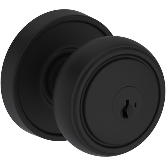 Baldwin ENBRERRR190SMC Bremerton Single Cylinder Keyed Entry Door Knob Set - Black