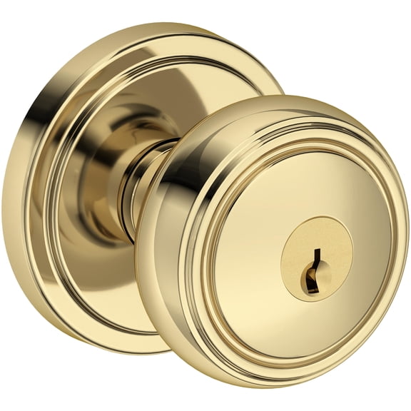 Baldwin En.Bre.Srr Bremerton Single Cylinder Keyed Entry Door Knob Set - Brass