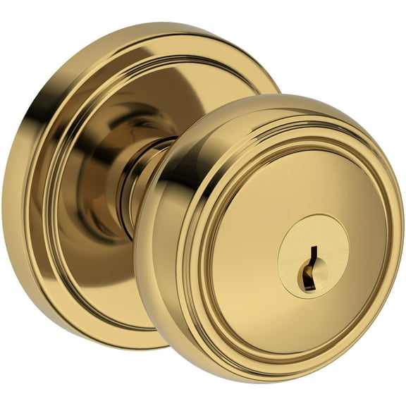 Baldwin En.Bre.Srr Bremerton Single Cylinder Keyed Entry Door Knob Set - Brass