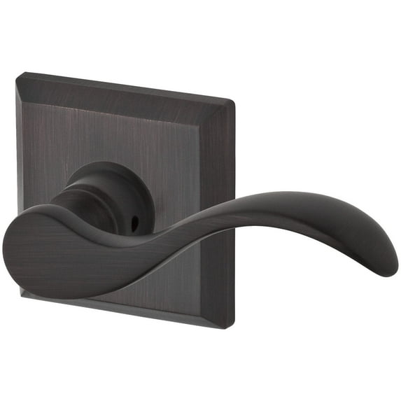 Baldwin ENCURTSR112 Curve Right Handed Single Cylinder Keyed Entry Door Lever - Bronze
