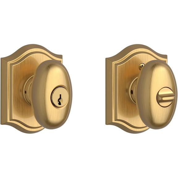 Baldwin En.Ell.Tar Ellipse Single Cylinder Keyed Entry Door Knob - Brass