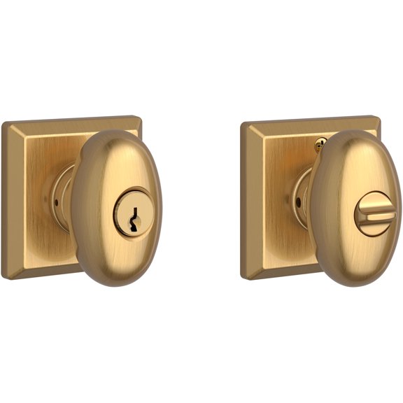 Baldwin ENELLTSR044 Ellipse Single Cylinder Keyed Entry Door Knob - Brass