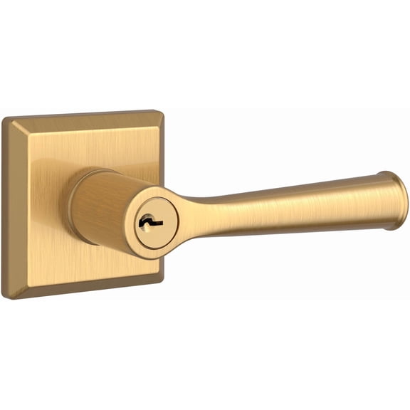Baldwin En.Fed.Tsr Federal Single Cylinder Keyed Entry Door Lever Set - Brass