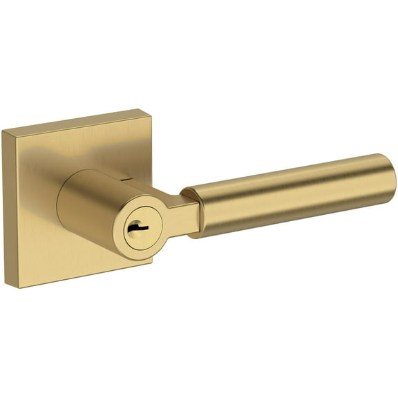 Baldwin En.Lkf.R.Csr Lake Forest Single Cylinder Keyed Entry Door Lever Set - Brass