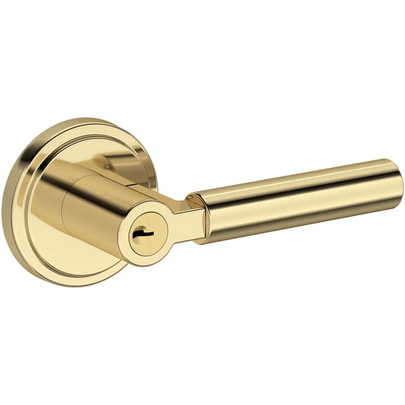 Baldwin ENLKFSRR031 Lake Forest Single Cylinder Keyed Entry Door Lever Set - Brass