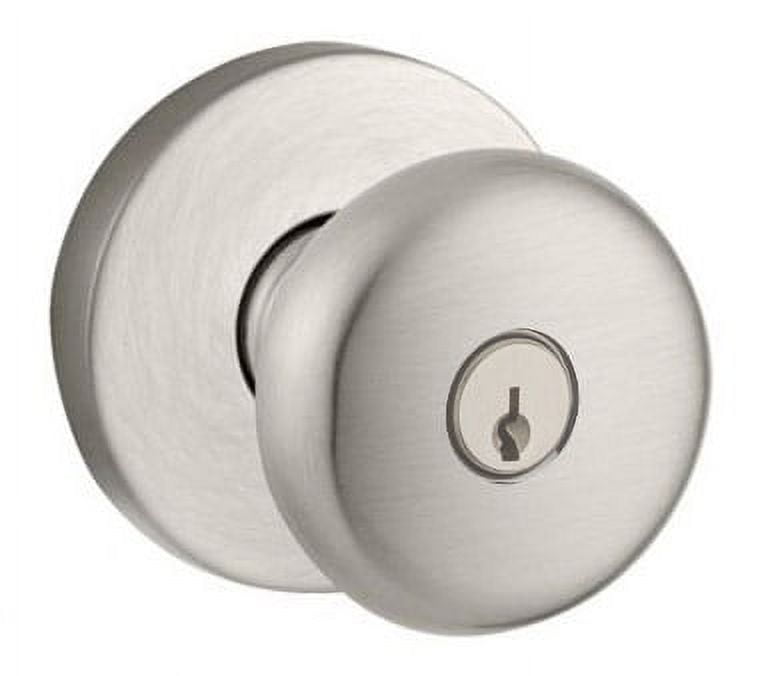 Satin Nickel Solid Brass Single Cylinder Entry Knob Set