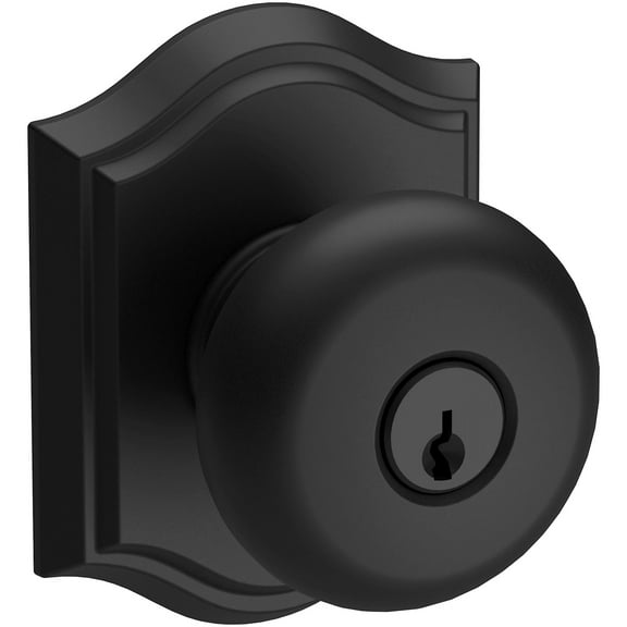 Baldwin En.Rou.Tar Round Single Cylinder Keyed Entry Door Knob - Black