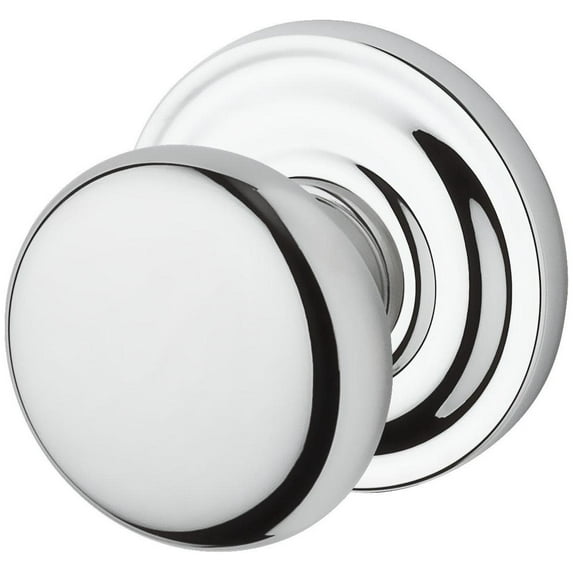 baldwin round keyed door knob with traditional round rose