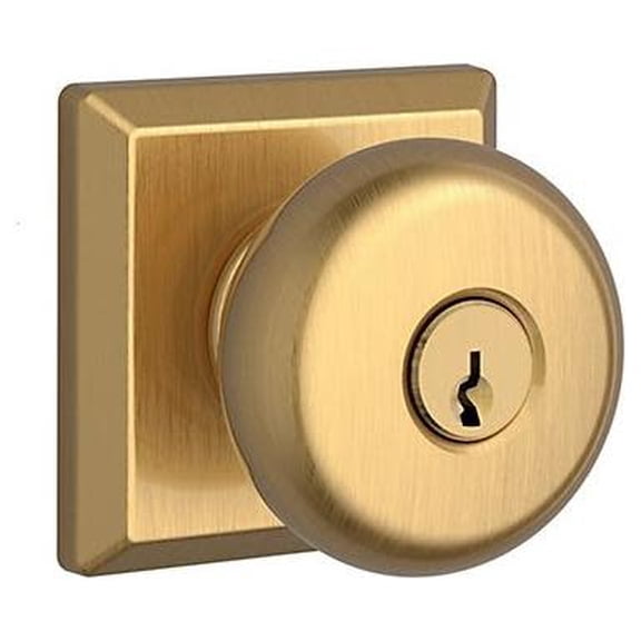 Baldwin En.Rou.Tsr Round Single Cylinder Keyed Entry Door Knob - Brass