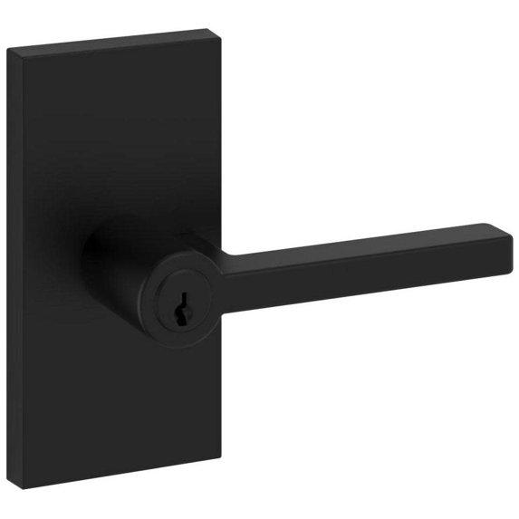 Baldwin ENSQUCFR190 Square Single Cylinder Keyed Entry Door Lever Set - Black