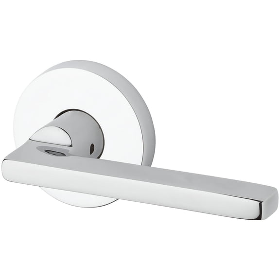 Baldwin Reserve Square Lever - Keyed Entry - Round Rose, Polished Chrome