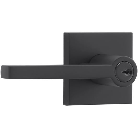 Baldwin En.Squ.Csr Square Single Cylinder Keyed Entry Door Lever Set - Black