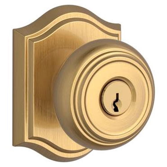 Baldwin ENTRATAR044 Traditional Single Cylinder Keyed Entry Door Knob - Brass