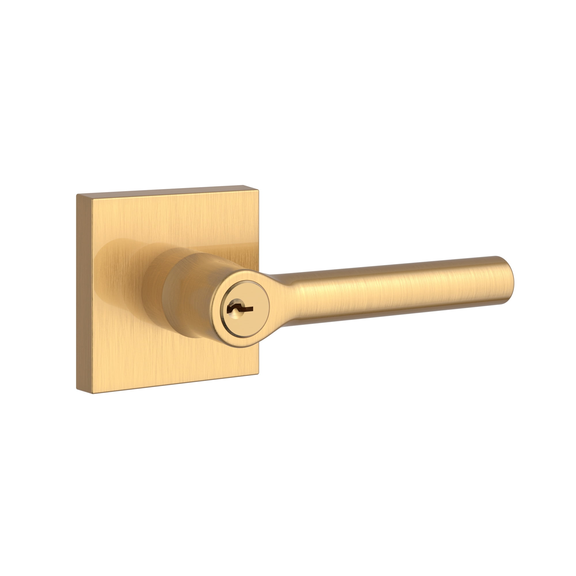Lifetime Satin Brass Single Cylinder Keyed Entry Door Lever Set
