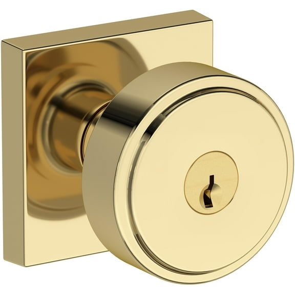 Baldwin ENVASCSR031 Vashon Single Cylinder Keyed Entry Door Knob Set - Brass