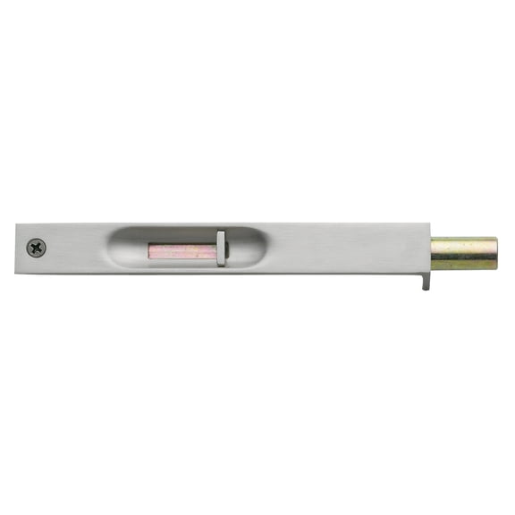 Open Box Baldwin Estate 0626.150 Solid Brass Residential Flush Bolt in Satin Nickel, 6"