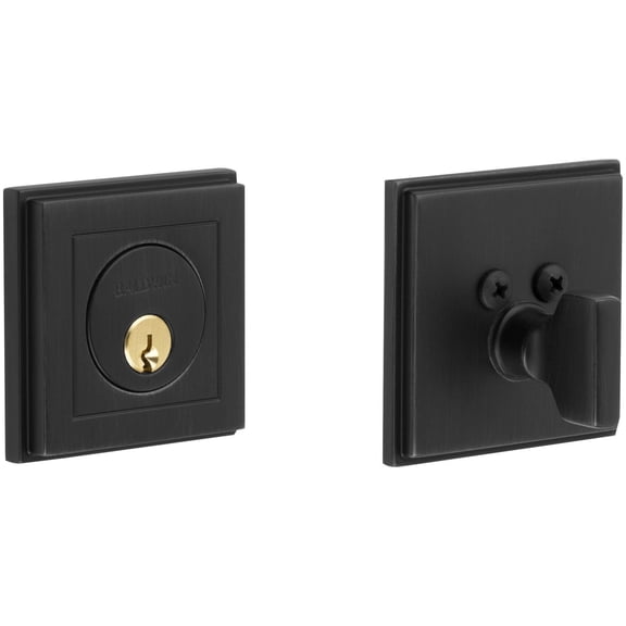 Baldwin Estate 8260190 Hollywood Hills Single Cylinder Deadbolt - Satin Black