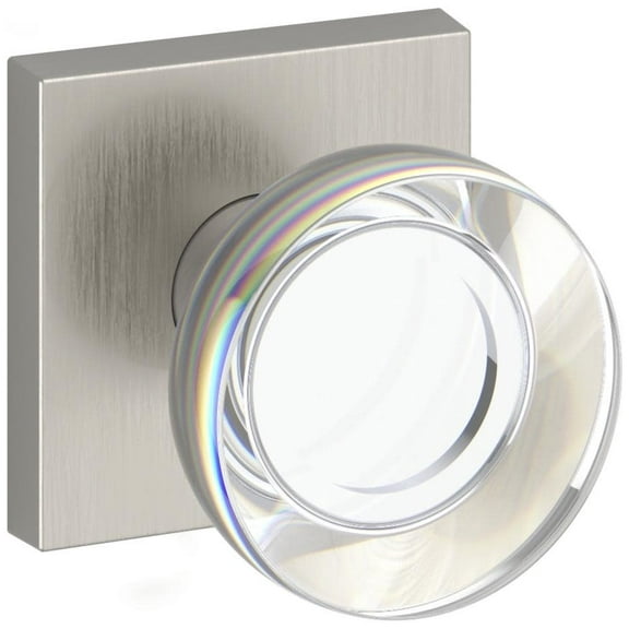 Baldwin Fd.Ccy.Csr Contemporary Crystal Non-Turning Two-Sided Dummy Door Knob Set - Nickel