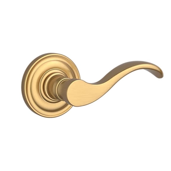 Baldwin FDCURTRR044 Curve Non-Turning Two-Sided Dummy Door Lever Set - Brass