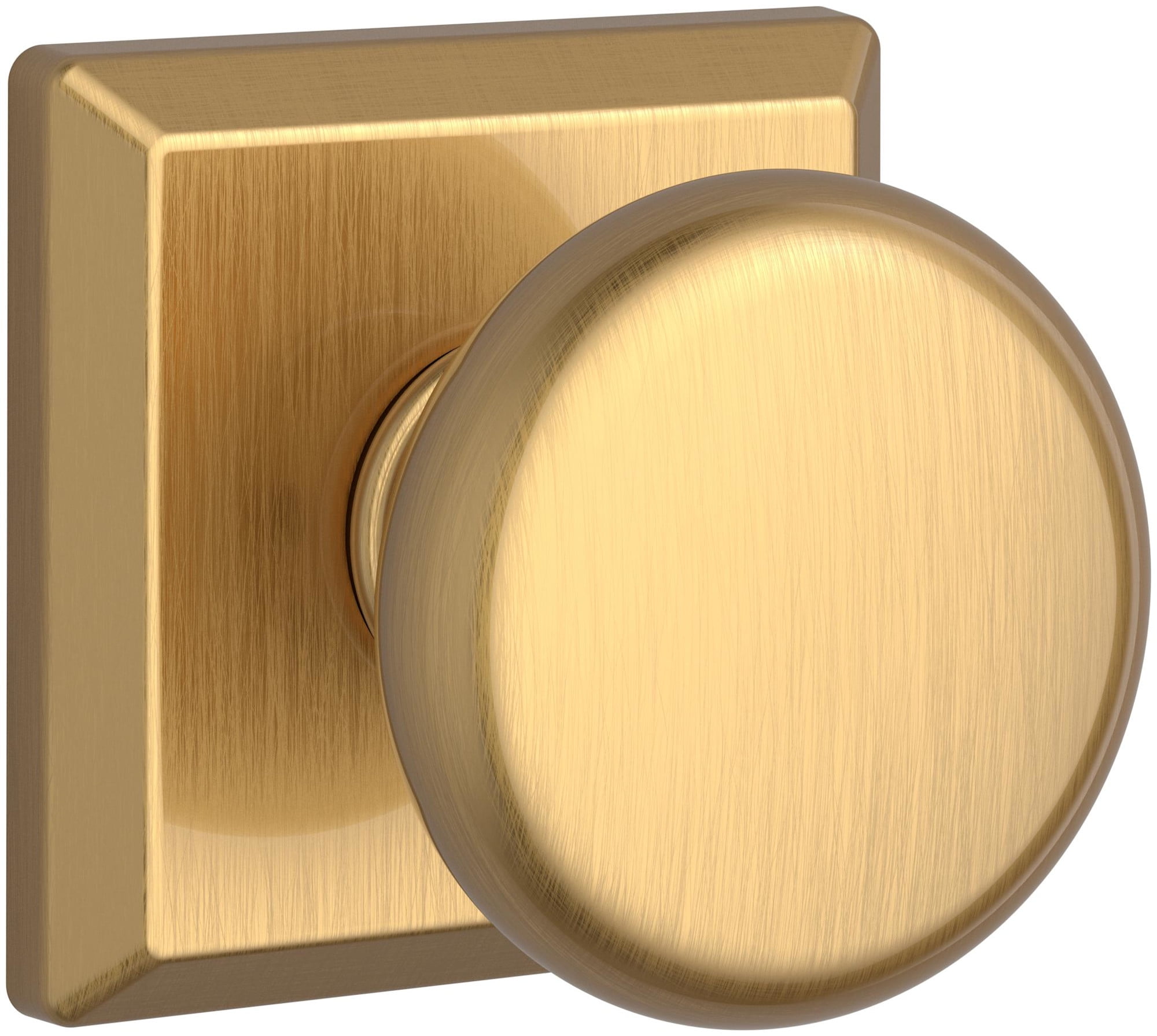 Baldwin FDROUTSR044 Round Non-Turning Two-Sided Dummy Door Knob Set - Brass