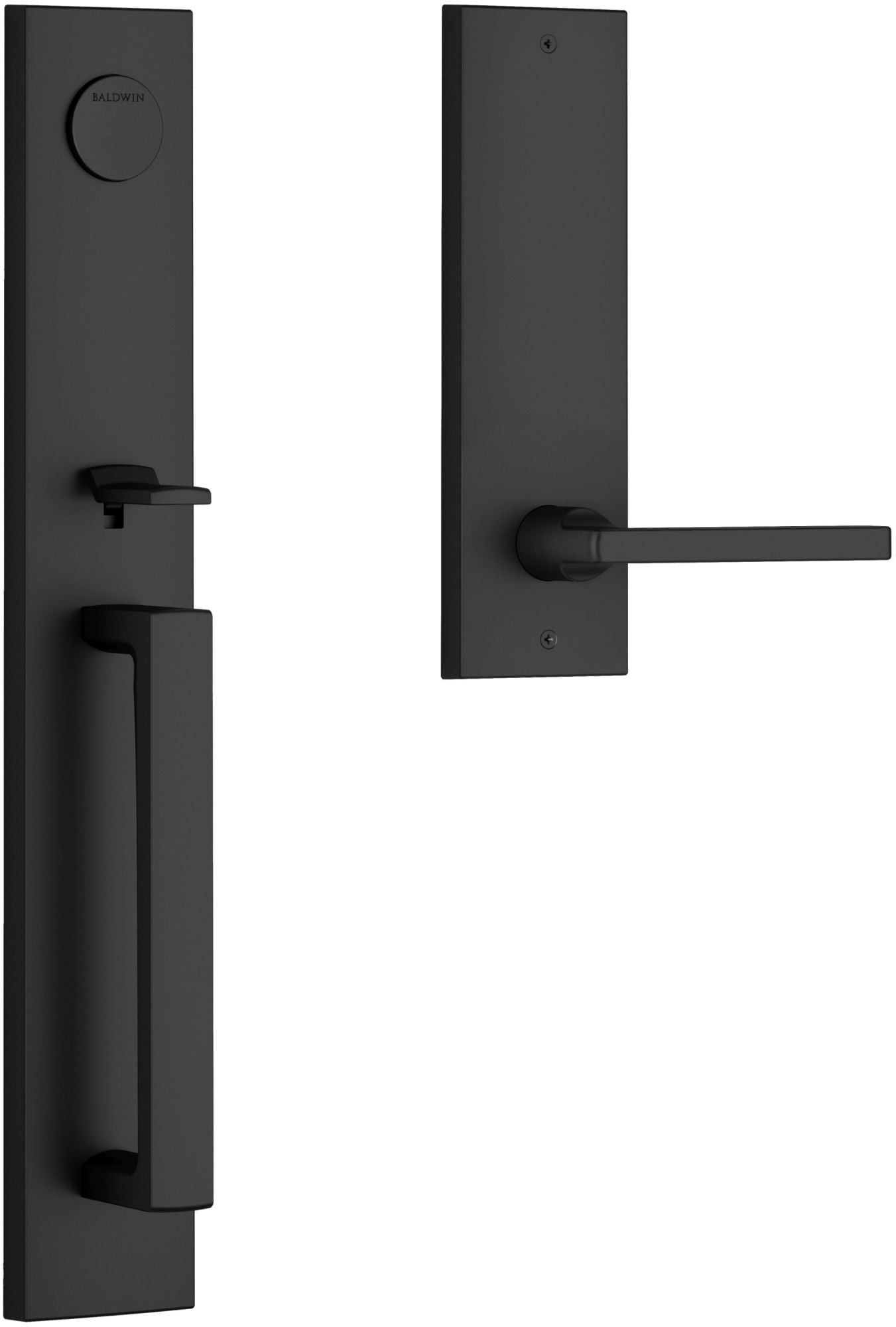 Santa Cruz Satin Black Brass Full Plate Handleset