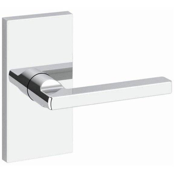Baldwin Reserve Square Lever - 5" Rose, Full Dummy, Polished Chrome