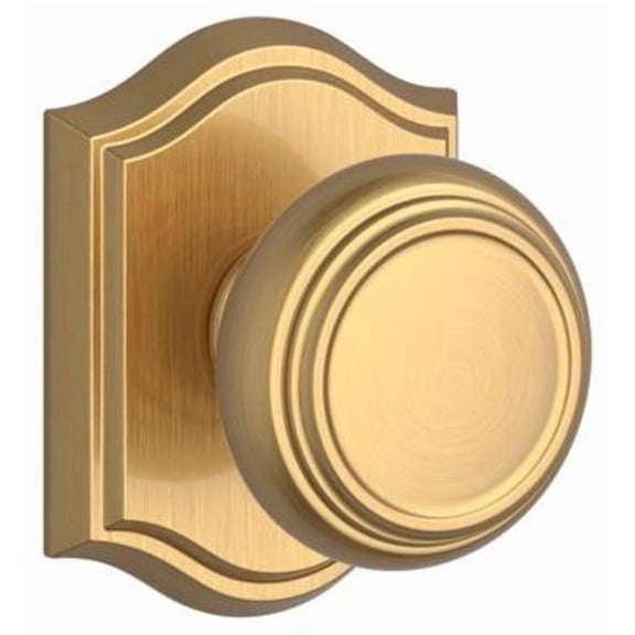 Baldwin FDTRATAR044 Traditional Non-Turning Two-Sided Dummy Door Knob Set - Brass
