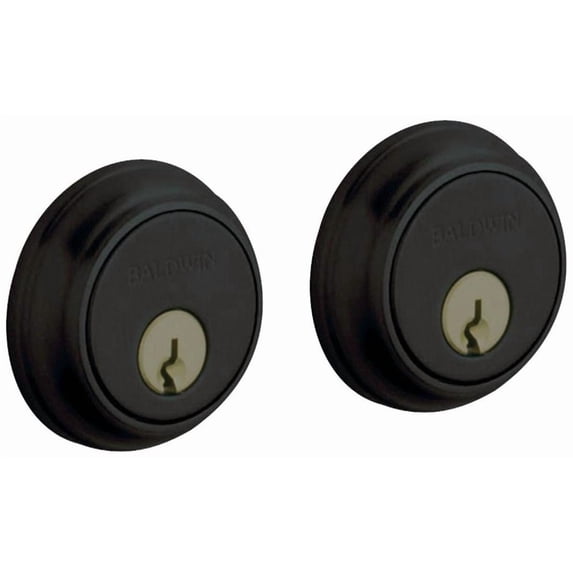 Baldwin 8021190 Traditional Double Cylinder Deadbolt For 1-5/8" Bore Hole - Black
