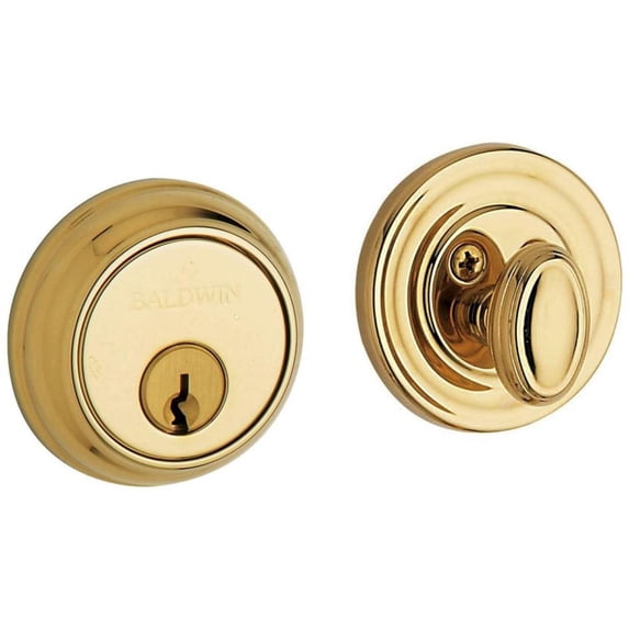 Baldwin Hardware 8031.003 Traditional Single Cylinder Deadbolt in Lifetime Polished Brass