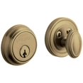 thumbnail image 1 of Baldwin 8031050 Traditional Deadbolt, Satin Brass & Black, 1 of 7