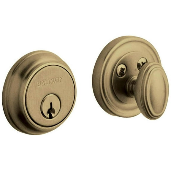 Baldwin 8031050 Traditional Deadbolt, Satin Brass & Black