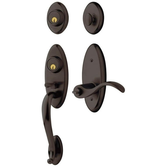 Baldwin 853451122RH Landon Single Cylinder Two Point Right Handed Handleset - Bronze