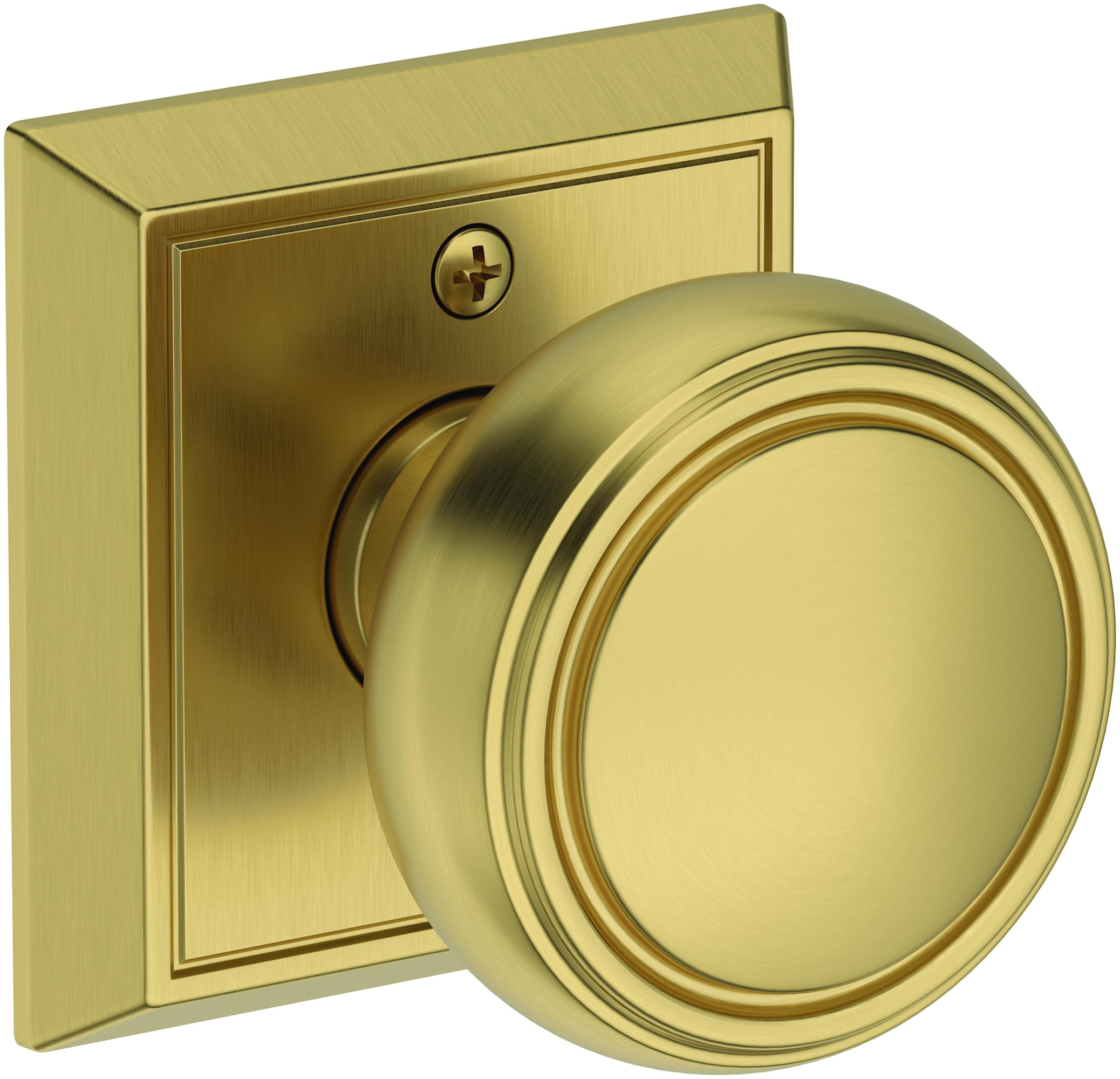 Baldwin HDBRECHR044 Bremerton Non-Turning One-Sided Dummy Door Knob - Brass
