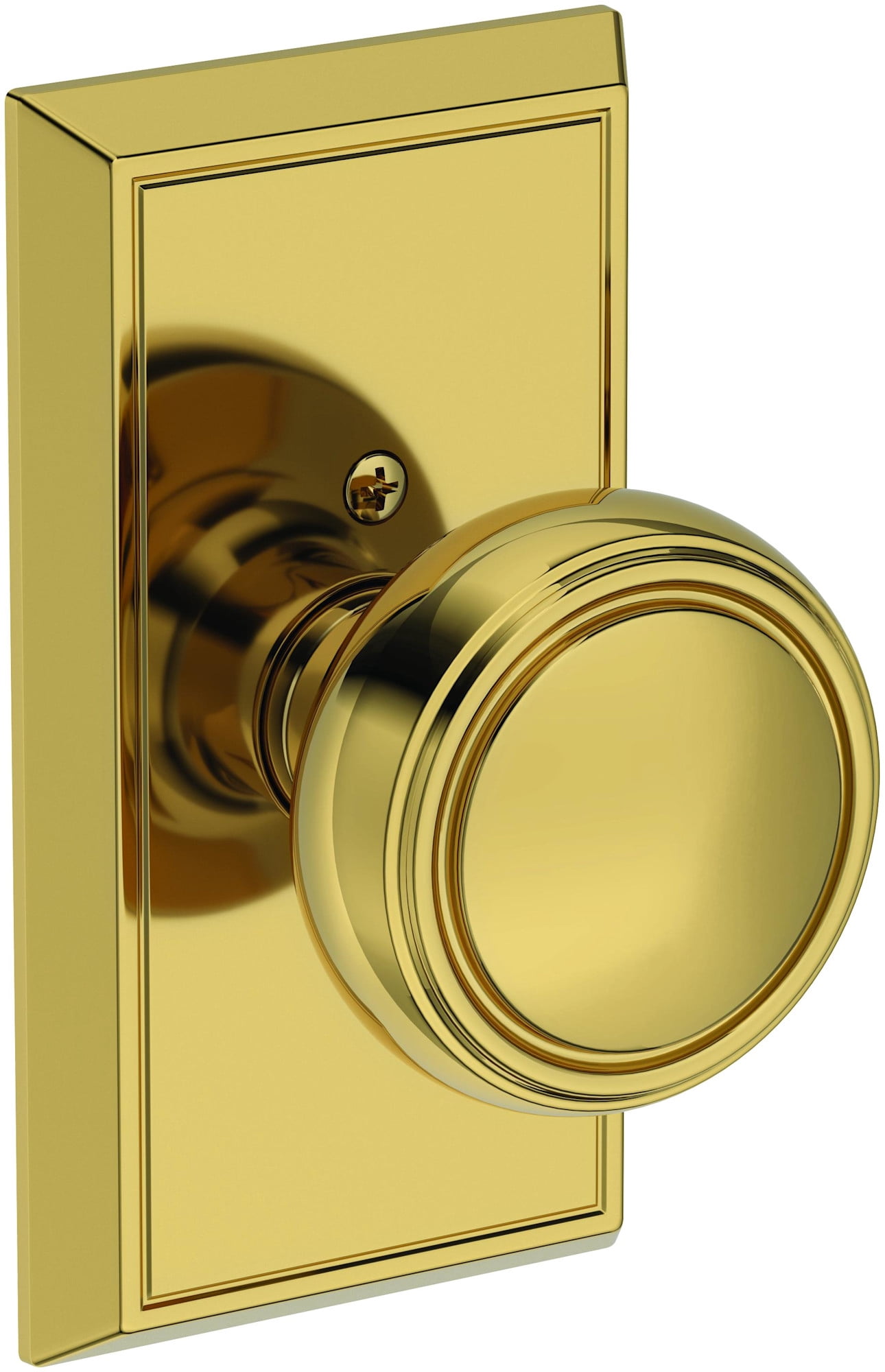 Baldwin HDBREHFR003 Bremerton Non-Turning One-Sided Dummy Door Knob - Brass