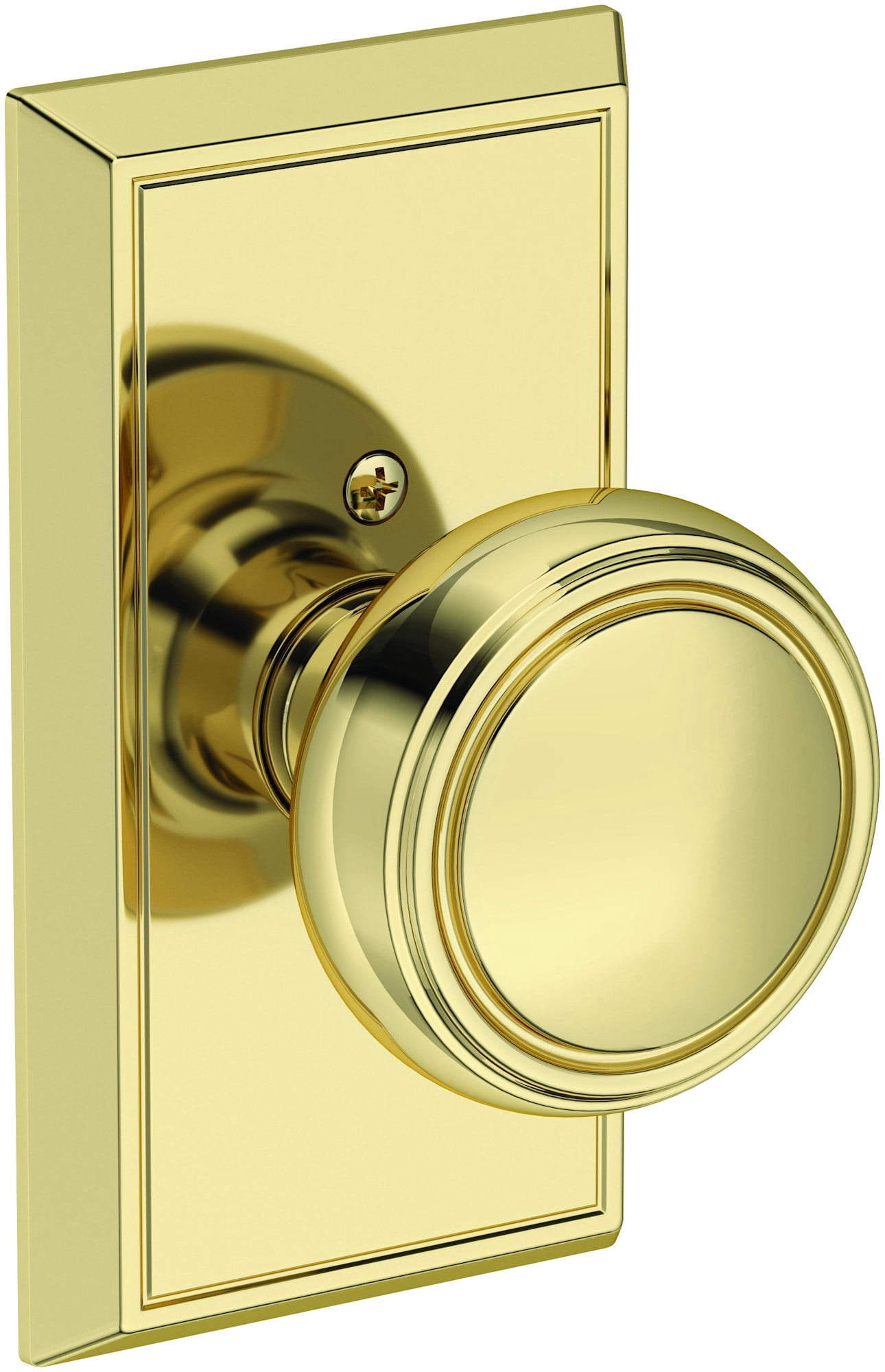 Baldwin HDBREHFR031 Bremerton Non-Turning One-Sided Dummy Door Knob - Brass