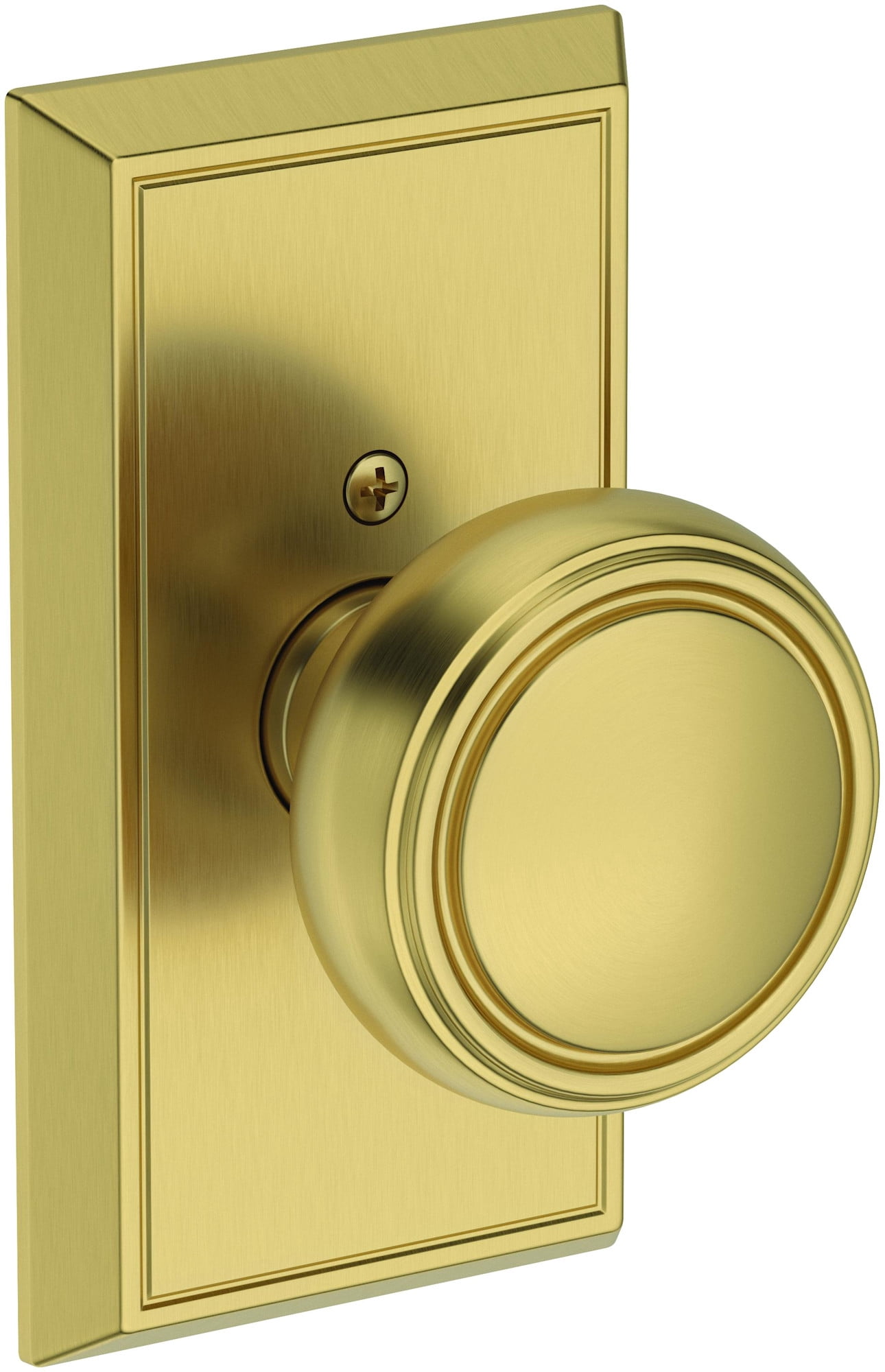 Baldwin HDBREHFR044 Bremerton Non-Turning One-Sided Dummy Door Knob - Brass