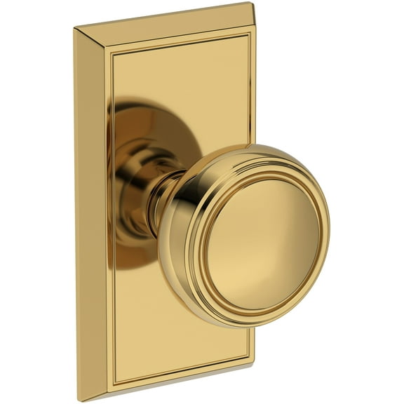 Baldwin Hd.Bre.Hfr Bremerton Non-Turning One-Sided Dummy Door Knob - Brass
