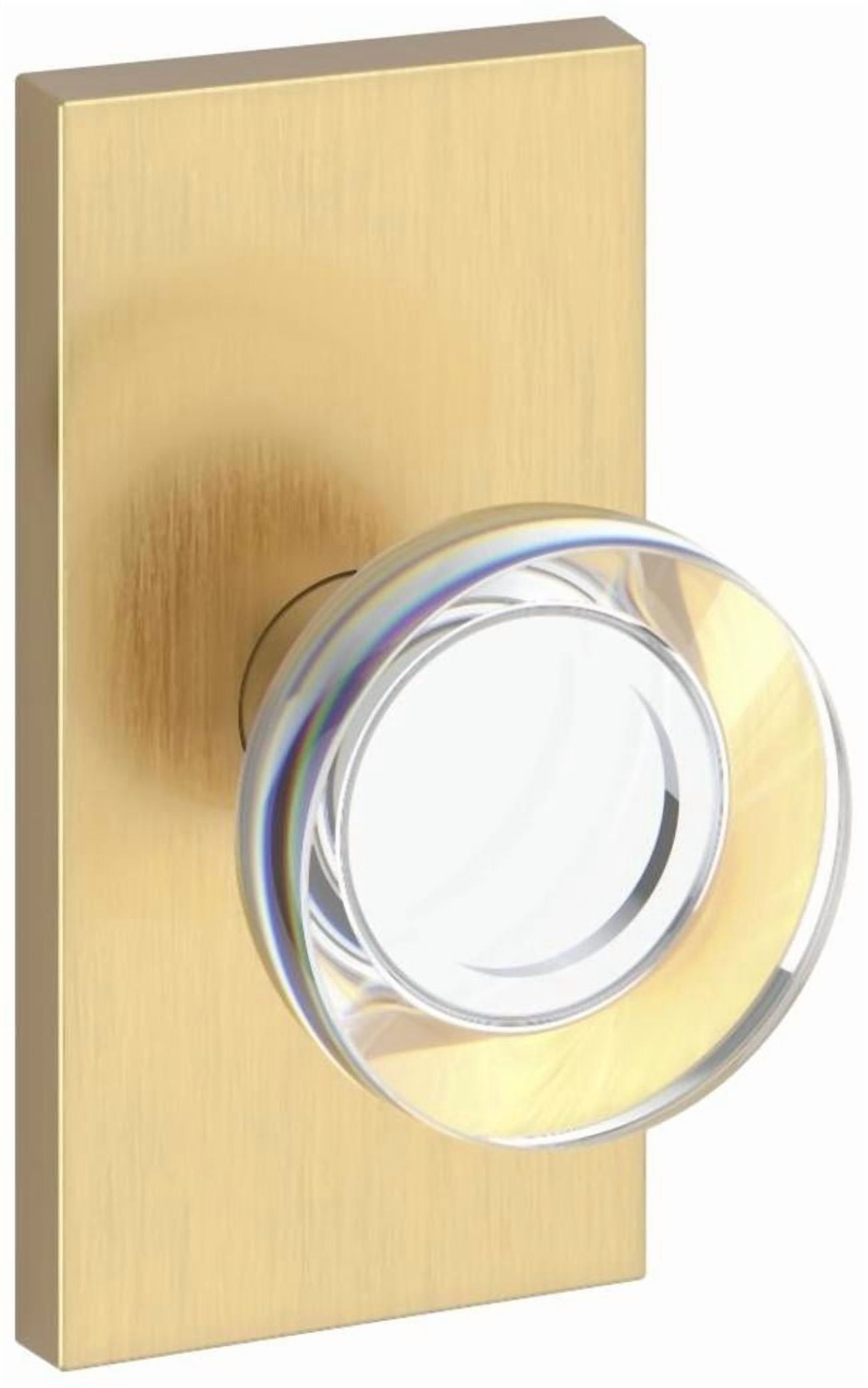 Baldwin HDCCYCFR044 Contemporary Crystal Non-Turning One-Sided Dummy Door Knob - Brass