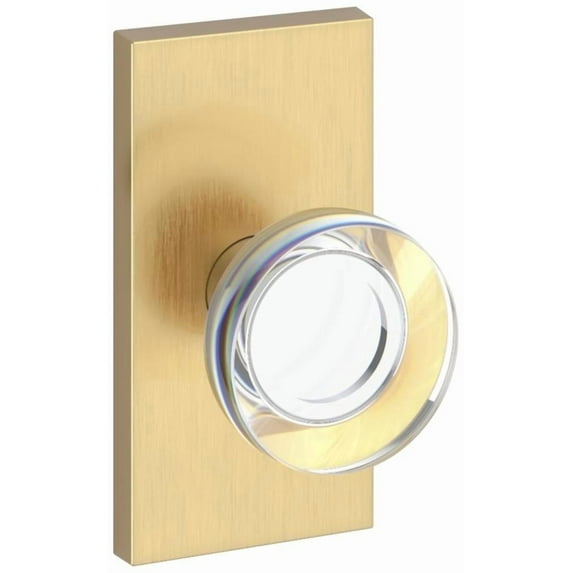 Baldwin Hd.Ccy.Cfr Contemporary Crystal Non-Turning One-Sided Dummy Door Knob - Brass
