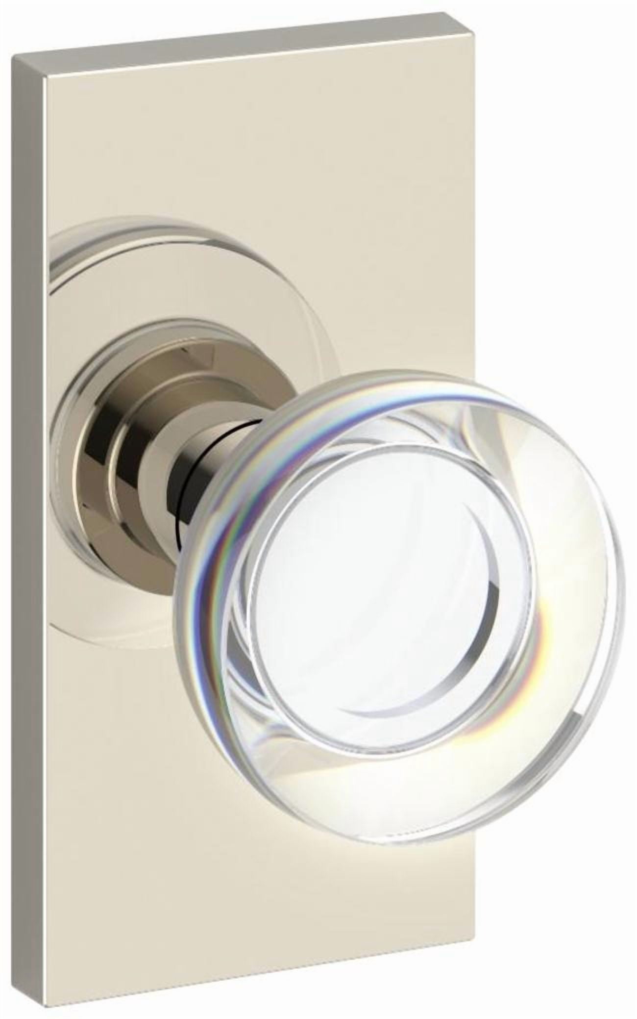 Baldwin HDCCYCFR055 Contemporary Crystal Non-Turning One-Sided Dummy Door Knob - Nickel