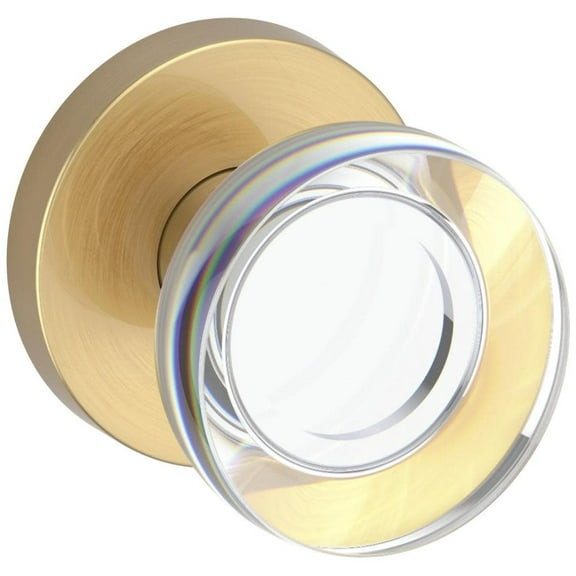 Baldwin Hd.Ccy.Crr Contemporary Crystal Non-Turning One-Sided Dummy Door Knob - Brass