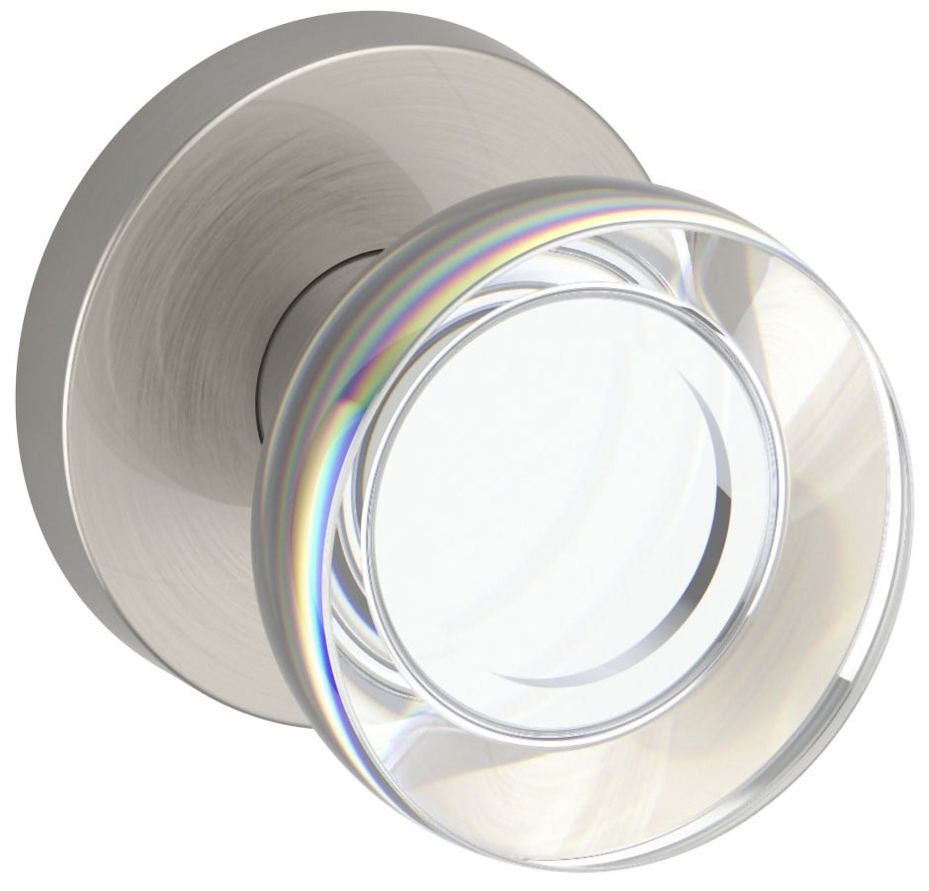 Satin Nickel Contemporary Crystal Round Dummy Door Knob