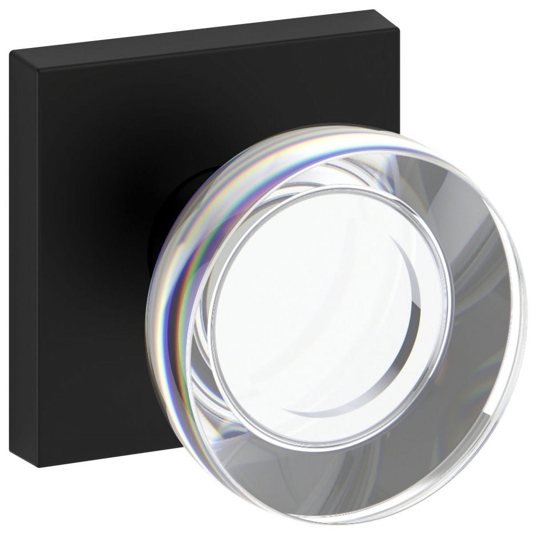 Satin Black Brass and Crystal Modern Dummy Door Knob Set