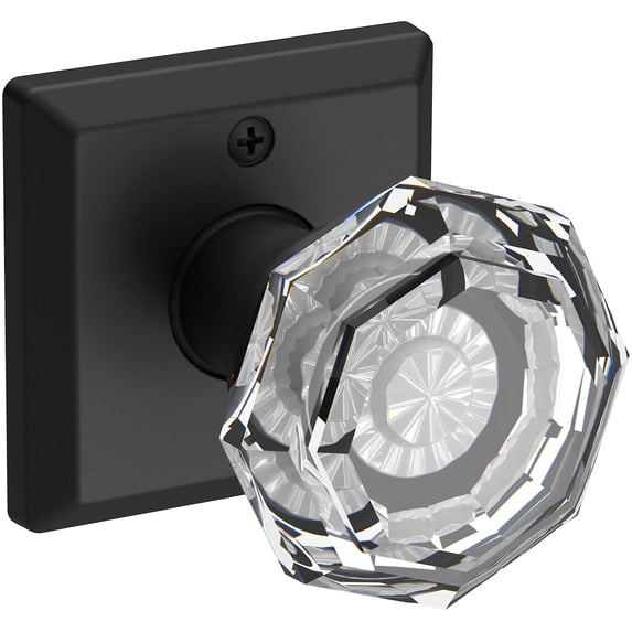 Baldwin HDCRYTSR190 Crystal Non-Turning One-Sided Dummy Door Lever - Black