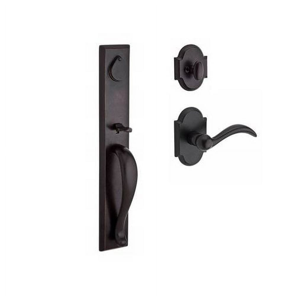 Baldwin Longview Single Cylinder Handleset with Arch Door Lever and Rustic Arch Rose - image 1 of 1
