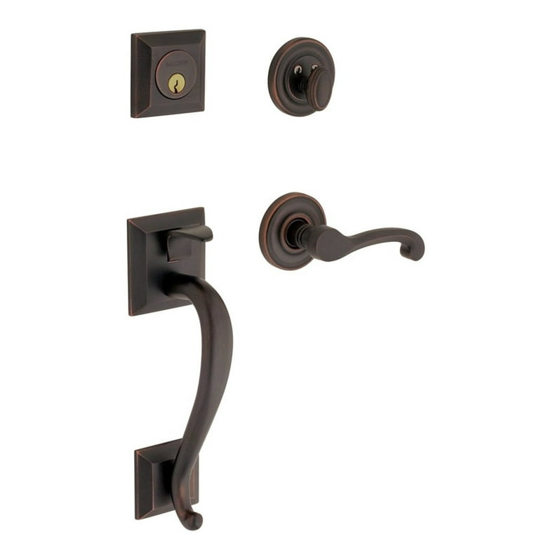 Baldwin Madison Single Cylinder Oil Rubbed Bronze Door Handleset with Classic Door Knob Baldwin Madison Single Cylinder Oil Rubbed Bronze Door Handleset with Classic Door Knob